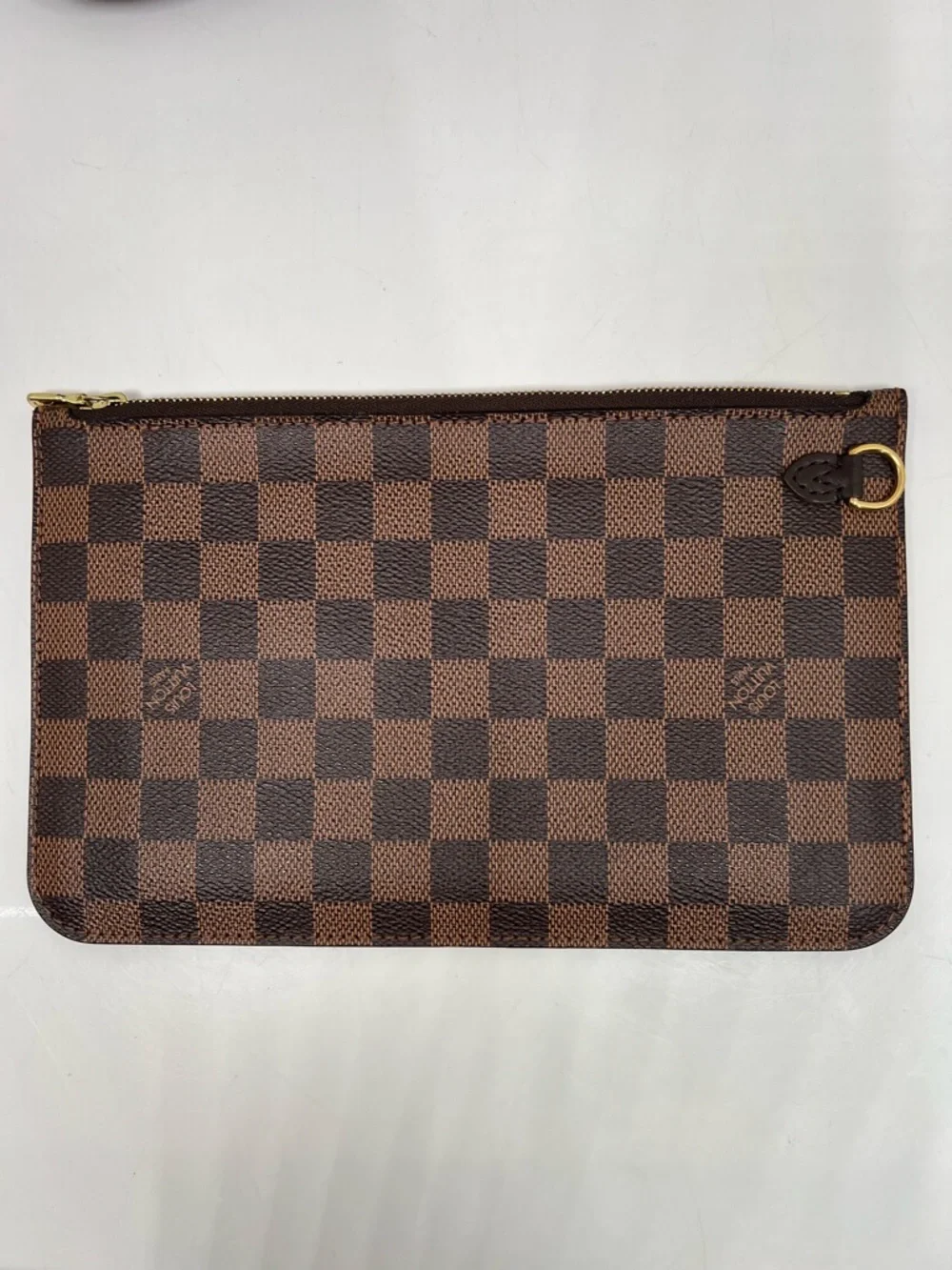 Louis Vuitton Neverfull MM Damier Ebene Tote w/ Pouch Red Interior + Pouch - Picture 2 of 15